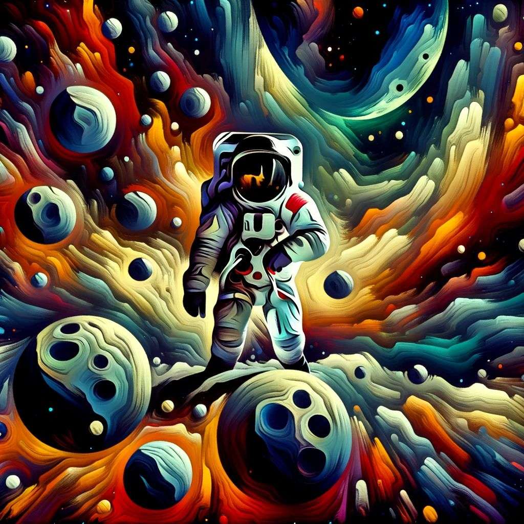 an astronaut, painting, expressionism style